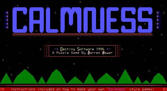 Title screen of 'Calmness'.