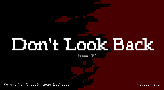 Title screen of 'Don't Look Back'.