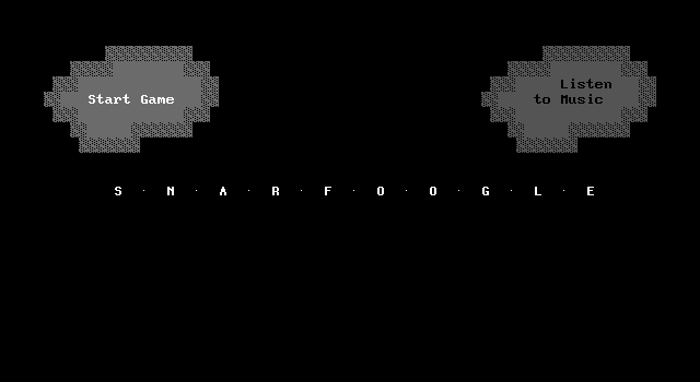 Title screen of 'Snarfoogle'.